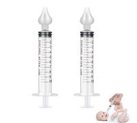 FYACCD 2 Pcs Baby Nasal Aspirator, Portable Nasal Irrigator, Reusable Silicone Nasal Suction Tip, Safe & Comfortable, Transparent