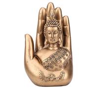 Fybida Resin Buddha Statue，Buddha Sitting in Hand Statue, Home Decoration Buddha Statue，Ornament Art Craft Office Desktop Decoration Gift