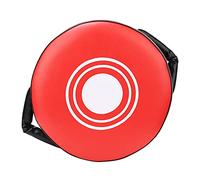 Fybida Taekwondo Focus Strength Training Shield, Kick Boxing Round Pad Target Sanda Practicing Equipment Kickboxing Training Pads Martial Arts Punching Pads Leather Strike Curved Kicking Shield(Red)