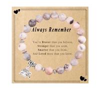 FYBLYCOO Natural Stone Bracelet for Women, Teens Girls Anniversary Graduation Birthday Mother's Day Easter Christmas Gift for Sister Daughter Granddaughter Niece Friends, 10MM, Stone, Lava Stone