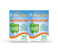 Fybocalm, 30 Capsules Each, Pack of 2, 60 Total, Diarrhoea Relief for Adults, IBS Relief, Naturally Derived, Long-Lasting Relief, Prebiotic, Easy to Use, Laxatives, Digestion and Nausea