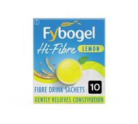 Fybogel Hi-Fibre Lemon Sachets - 10 Pack | Ispaghula Husk For Constipation, Regularity, Fast Digestion, And Nausea Relief | Natural Supplement For Effective Results