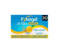 Fybogel Hi Fibre Sachets Orange Flavour 30 Pack - Gentle Constipation Relief, Easy Mix Powder, Vegan Friendly