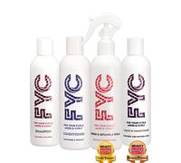 FYC For Your Curls Starter Bundle for Curly Hair, Shampoo, Conditioner, Leave-In and Detangle Spray, Boosts Moisture and Shine, Helps Control Frizz and Define Curls, No Parabens - 4× 250ml