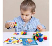 Fycakly 3D Puzzle Cubes Spatial Thinking Learning Educational Wooden Toy for Children 21