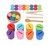 Fycakly 8 Colors Wooden Color Sorting Cup Game Toy Color Classification Cup Educational Toy for Kindergarten Desktop Game 1pc 1185