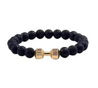 Fycakly Bead Bracelet - Handmade Natural Beaded Bracelet Volcanic Stone Dumbbell European And Fine Jewelry For Men And Women Earring with Chain (B-D, 10x8x1cm)