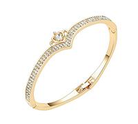 Fycakly Bracelet for Women Fashion Girl Popular Rose Gold Bracelet Ring Europe And The United States Fashion Heart Shape Encrusted Korean Version Of Vintage Watches for Women (2-Gold, One Size)