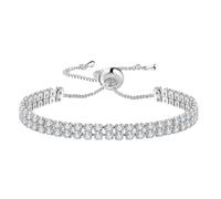 Fycakly Chain Bracelets for Men Women Tennis Bracelets For Women Dainty Classic Adjustable Slider Bracelet Silver Fashion Jewelry Wedding Boys Watch Analog (d-Silver, One Size)
