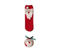 Fycakly Christmas Decor Christmas Socks Coral Velvet Plus Velvet Thickened Warm Sleep Socks Men's And Women's Mid Calf Children's Floor (A, One Size)