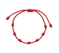 Fycakly Colorful Natural Stone Beaded Bracelet 2 Card Of Bracelet Friendship Couple Paper String Adjustable Red Woven Bracelets Clip on Dangling Earrings (MR-6, One Size)