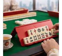 Fycakly Desktop Mahjong Tile Rack 3D Printed Under Mat Slide In Rack Angled Viewing Design. 09
