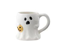 Fycakly Garden Halloween Decorations Mug, Ceramic Coffee Mug, Halloween Ghostface, 14 Fl Oz Shot Glass Wall Holder (White, 13. 4x9. 7x10. 1cm)