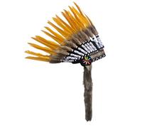 Fycakly Halloween Lights Feather Headdress | Indian | Choose Color Event Horizon Movie (Gold, 43x30 cm)