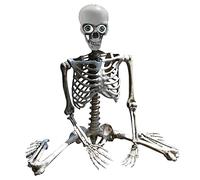 Fycakly Halloween Lights Halloween Skeleton Prop Deco Skeleton Life Size Full Body Posable Joints Skeletons Human Full Size Hand Life Body Anatomy Model Large Garden (Beige, One)