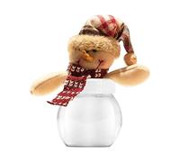 Fycakly Outdoor Christmas Tree Christmas Jar Children Santa Ornament Storage Clear Plastic Novelty Cookie Jars Doll Lid Bottle Party Goods Container Event Wristbands (B, One Size)