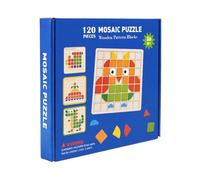Fycakly Pattern and Boards with 0 Colored Wooden Shape with 20 Design Cards Kindergarten Classic Geometric Puzzles for Girls and Boys 02
