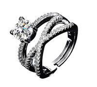 Fycakly Plated Imitation Engagement For Women Silver Weeding Moissanite Promise 925 Ring Solitaire Made Round Ring With Platinums Necklaces Pendants Daughter Necklaces (Multicolor, One Size)