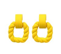 Fycakly Rectangle Earrings For Women Acrylic Square Earrings Geometric Statement Initial Stud (Yellow, One Size)