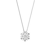 Fycakly Rhinestone Choker Necklace Silver Snowflake Necklaces Crystal Chain Jewelry For Women Girls Real Crystals Necklace (Silver, One Size)