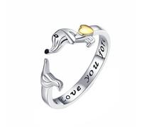 Fycakly Rings Fashion Finger Fashion Pet Ring Female Design Opening Adjustment Index Finger Ring Elongated Rings for Women (1. 65cm)