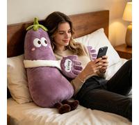 Fycakly Soft Toy Eggplant Carrot Bedtime Smart Heating Washable Bed Sleep Companion and Decorative