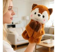Fycakly Soft Toy This Animal Hand Puppet Makes Sounds When Hit Is Soft and Lightweight and Highly Interactive. Its Mouth Can Move Making It Suitable for Storytelling Games