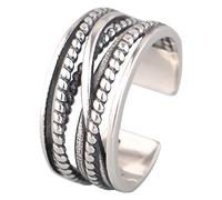 Fycakly Stacking Rings for Women Girls Retro Layer Winding Index Finger All Matchs Personality Open Adjustable Female Ring Glossy Ring (A, One Size)