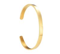 Fycakly Stainless Steel Bracelets Stainless Steel Mens Cuff Bracelet: Minimal Cool Antique Glod/Silver/Rose Glod Open Metal Cuff Bangle Bracelets For Men Boy 6mm Wrist Watch Women (3-Gold, One Size)