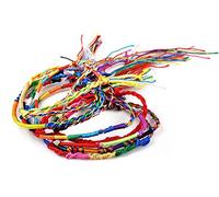 Fycakly Stretch Bracelet 100Pcs Friendship Lot Bracelets Cords Braid Handmade Jewelry Bracelets on Earrings for Women (E-As shown, One Size)