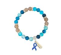 Fycakly Tennis Bracelets for Women Awareness Beaded Bracelet Smart Wristband Manual (5-Blue, 9cm)