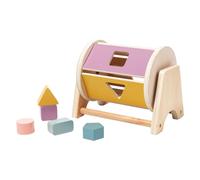 Fycakly Textile Drum for Babies Teaching Early Educational Textile Drum Modeling Color Learning Sensory Wood Children's Puzzle Toys Baby Shape Rolling Shape Matching 44