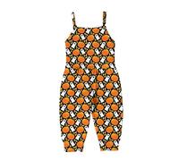 Fycakly Toddler Baby Girl Halloween Prints Jumpsuit Sleeveless Romper Outfits Pants Clothes Halloween Costume Kids Pumpkin (Yellow, 12-24 Months)