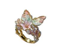 Fycakly Vintage Punk Rings for Men Girls Women “ Stunning Dazzling Drip Flower Open Gold Ring For Women Elegant Jewelry ” Planet And Star Ring (C, One Size)