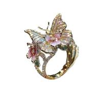 Fycakly Vintage Punk Rings for Men Girls Women “ Stunning Dazzling Drip Flower Open Gold Ring For Women Elegant Jewelry ” Planet And Star Ring (B, One Size)