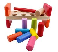 Fycakly Wooden Instruments hammering Mallet Toy with Block Punch Drop and Education 1414