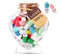 Fychuo Capsule Letters Message in a Bottle, 50 PCS Lovely Capsule Note Messages Pills with Glass Bottle, Mini Capsule Letter Message Gifts for Women Men Valentine Anniversary Birthday Mother's Day
