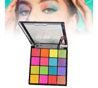 Fychuo Colourful Eyeshadow Palette 16 Colour Glitter Eyeshadow Blue Pink Purple Green Yellow Orange Red Eye Shadow Pallets for Women Stage Makeup Waterproof Eye Make-Up