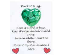 Fychuo Pocket Hug Gift Pocket Hugs for Friends Thinking of You Gifts Love Cheer Up Bereavement Gifts for Women Positivity Good Luck Gift for Valentines Heart Ornaments Birthday Wedding Christmas Green