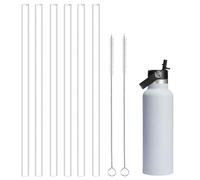 Fychuo Replacement Plastic Straws Reusable Drinking Starws 6Pcs Clear Cup Straw with 2 Straw Cleaning Brush, Compatible with Hydro Flask Water Bottle Non Toxic Travel
