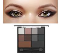 Fychuo Smokey Eyeshadow Palette Black Eyeshadow Grey Eye Shadow Pallets for Women Brown Eyeshadow Palette 10 Colours Matte Eyeshadow Waterproof Nude Eye Makeup with Brush