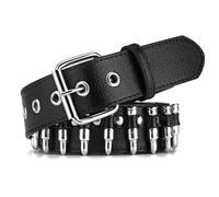 Fychuo Studded Belt Mens Bullet Black Belts for Women Y2K Accessories Punk Gothic PU Leather Belts for Men Ladies Belts for Jeans Dresses Goth Halloween