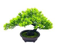Fycooler Artificial Bonsai Tree Fake Plants Japanese Decorative Faux Plants,Simulation Pine Tree Potted Plant, Small Potted Realistic Green Plant for Indoor/Outdoor Home Office Desk Décor,12.6" Length