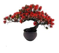 Fycooler Artificial Bonsai Tree Miniature Artificial Plants Potted Japanese Zen Tree 33 cm in Width Artificial House Plants Juniper Bonsai Fake Plant Greenery for Home Office Decor Desktop Display