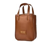 Fycyko Large Capacity Travel Toiletry Bag for Women Waterproof Wash Bag Dopp Kit PU Leather Cosmetics Makeup Bag Organizer for Full Size Accessories Wide Open Zipper Pouch with Compartments - Brown