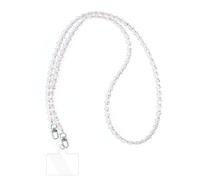 Fycyko Phone Lanyard, Crossbody Sparkling Crystal Beads Charm Chain Phone Strap with Tether Tab Universal Anti-Theft Sweet Bling Beaded Cellphone String Strap for Girls Women,Pink