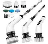 FYDEE Electric Spin Scrubber, Bathroom Cleaner Brush with 7 Replaceable Brush Heads, IPX7 Waterproof Shower Power Scrubber, Electric Cleaning Brush for Kitchen, Bathroom, and Floor