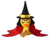 FYDGCKJ Car Rubber Duck, Funny Duck Car Ornaments with Min Magic Hat Broom Glasses Cloak and Wizard Broom for Dashboard Decoration