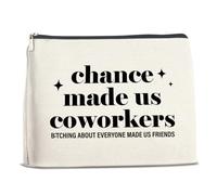 FYDHQSS Coworkers Gifts for Women, Friendship Gifts for Coworkers, Retirement Leaving New Job Gifts for Coworkers Colleagues Employees Cosmetic Bag, Chance Made Us Coworkers Zipper Makeup Pouch,