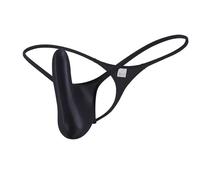 Fydranix Sexy men's gloss gay underwear oily G-Strings thong Shiny low-waisted High Elasticity mens lingerie Black